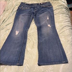 Women's Blue Distressed Jeans